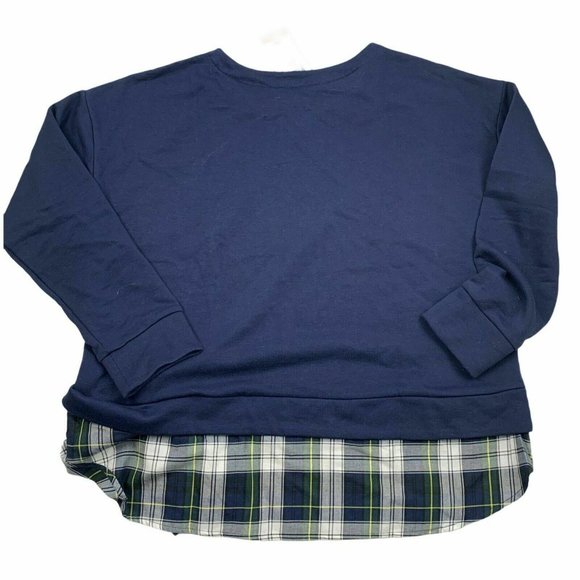 IZOD Women's Long Sleeve 2-Fer Sweatshirt - Picture 2 of 4